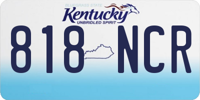 KY license plate 818NCR