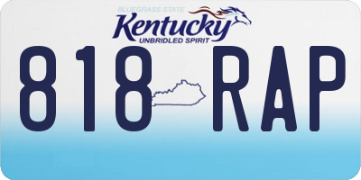 KY license plate 818RAP