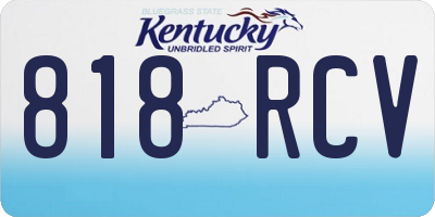 KY license plate 818RCV