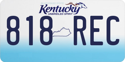 KY license plate 818REC
