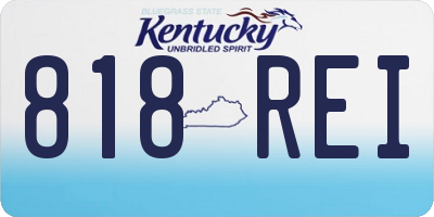 KY license plate 818REI