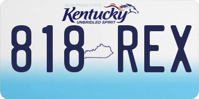 KY license plate 818REX