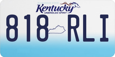 KY license plate 818RLI