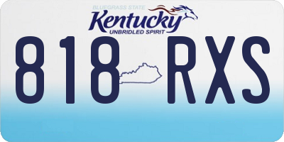 KY license plate 818RXS