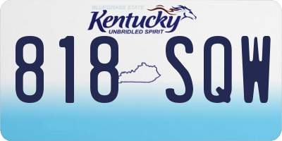 KY license plate 818SQW