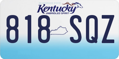 KY license plate 818SQZ