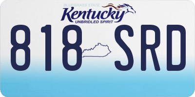 KY license plate 818SRD