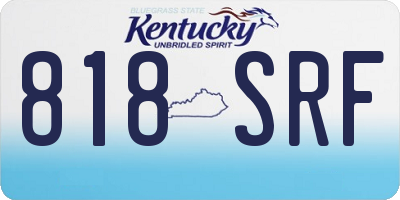 KY license plate 818SRF