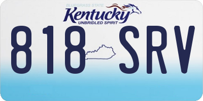 KY license plate 818SRV