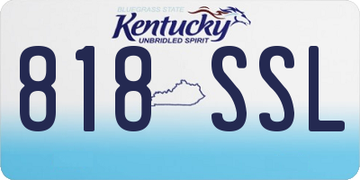 KY license plate 818SSL