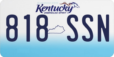 KY license plate 818SSN