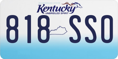 KY license plate 818SSO