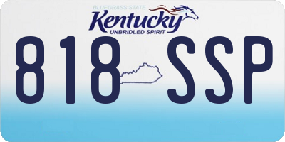 KY license plate 818SSP