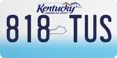 KY license plate 818TUS