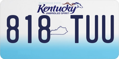 KY license plate 818TUU