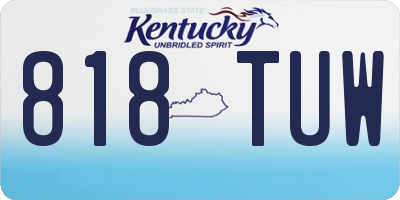 KY license plate 818TUW