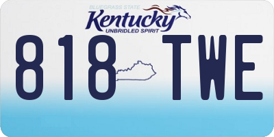 KY license plate 818TWE