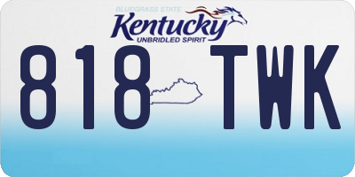 KY license plate 818TWK