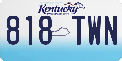 KY license plate 818TWN