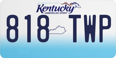 KY license plate 818TWP