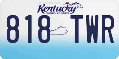 KY license plate 818TWR
