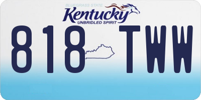 KY license plate 818TWW