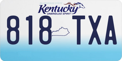 KY license plate 818TXA