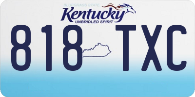 KY license plate 818TXC