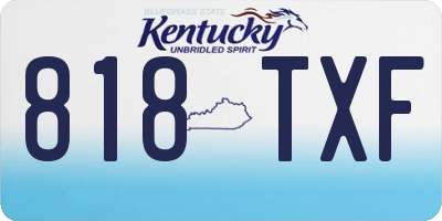 KY license plate 818TXF