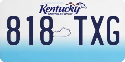 KY license plate 818TXG