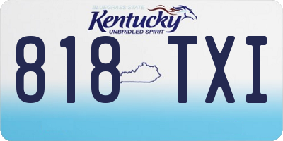 KY license plate 818TXI