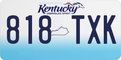 KY license plate 818TXK