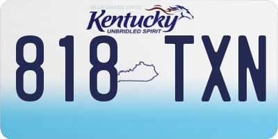 KY license plate 818TXN
