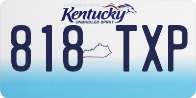KY license plate 818TXP
