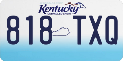 KY license plate 818TXQ