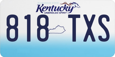 KY license plate 818TXS