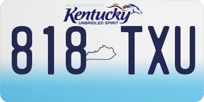 KY license plate 818TXU