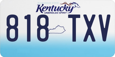 KY license plate 818TXV