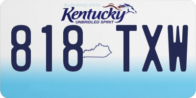 KY license plate 818TXW