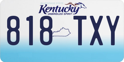 KY license plate 818TXY