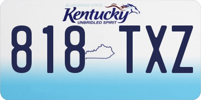 KY license plate 818TXZ