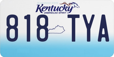 KY license plate 818TYA