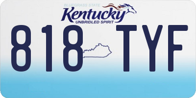KY license plate 818TYF