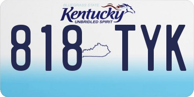 KY license plate 818TYK