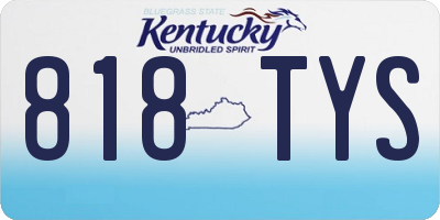 KY license plate 818TYS
