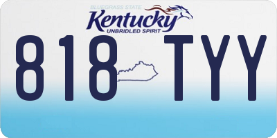 KY license plate 818TYY