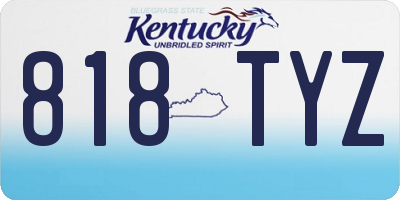 KY license plate 818TYZ