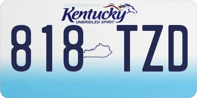 KY license plate 818TZD
