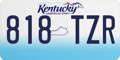 KY license plate 818TZR