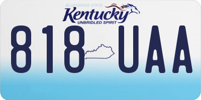 KY license plate 818UAA